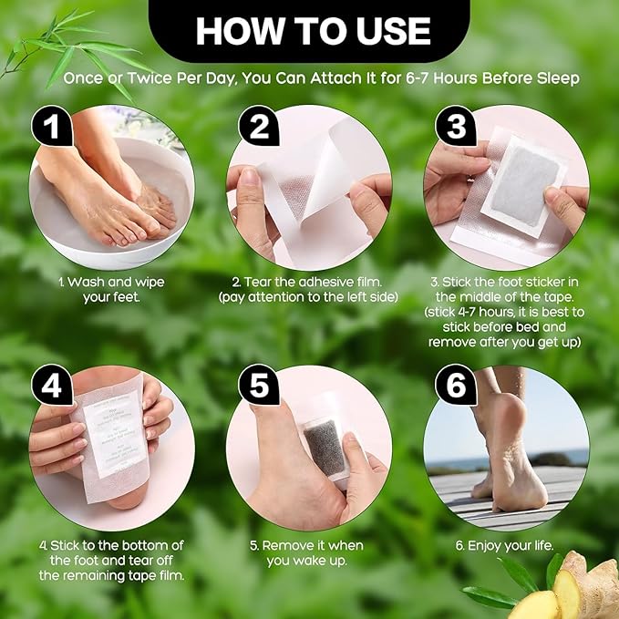 Premium Deep Cleansing Foot Pads for Detox & Relaxation | Internal Toxin Removal, Pain Relief, Better Sleep & Circulation for Men & Women   Pack of 2x5 patches