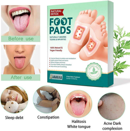 Premium Deep Cleansing Foot Pads for Detox & Relaxation | Internal Toxin Removal, Pain Relief, Better Sleep & Circulation for Men & Women   Pack of 2x5 patches